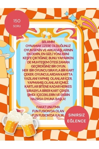 Fun Fusion Ben Hiç Içki Shot Oyunu Parti Oyunu