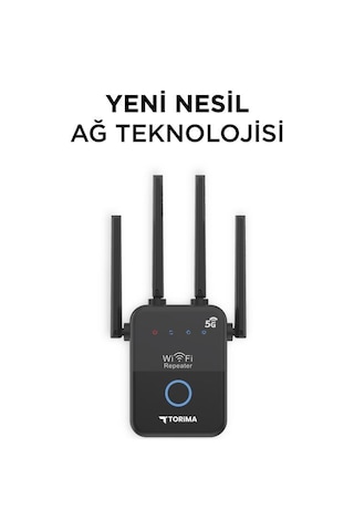 Torima AC35Q 1600Mbps Çift Bant Wi-fi Router Siyah