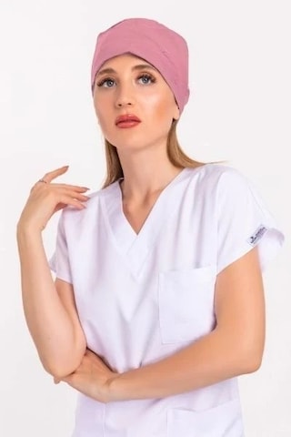 Unisex Düz Koyu Pudra Renk Cerrahi Boneler Doktor Ameliyat Saç Bonesi Pudra
