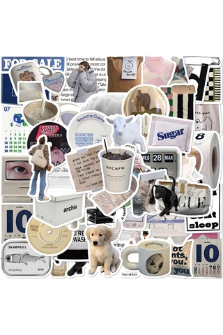 Vintage Instagram Macbook Notebook Tablet Telefon Ajanda Laptop Defter Sticker Seti Diğer