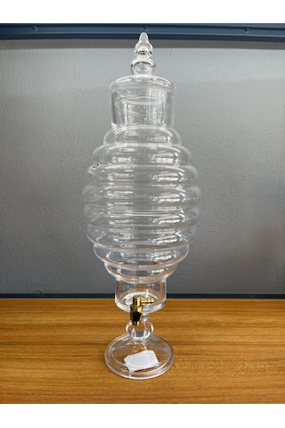 Lüks Musluklu Cam Lohusa Şerbetlik Damacana Sebil 5,50 Lt Kovan Şeffaf