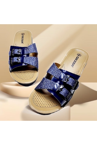 Günlük Çift Toka Ayarlanabilir Parlak Ev Ve Dışarı Terliği 001