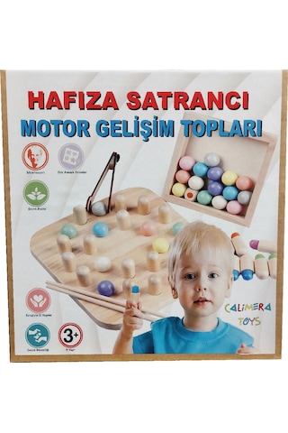 Ahşap Hafıza Satrancı Ve Motor Gelişim Topları Dikkat El Becerisi