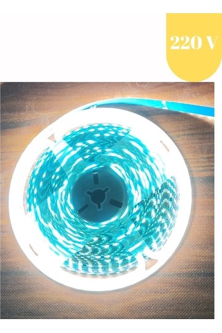 220 Volt 8 Mm 2835 Smd 4000k Naturel Beyaz İç Mekan 120 Ledli 10 Metre Şerit Led