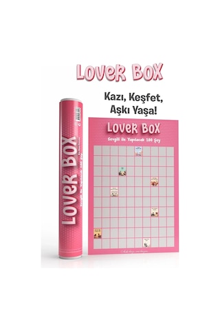 Poster Çiftlere Özel Anı Listesi Romantik Eğlenceli Sevgiliyle Yapılacak 100 Şey Kazı Kazan Posteri