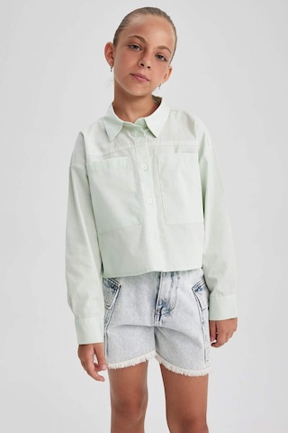 Defacto Kız Çocuk Crop Poplin Uzun Kollu Gömlek B1707a823autr368 Turkuaz