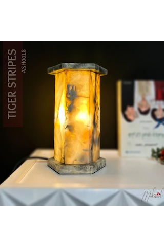 Altıgen Mermer Alabaster Masa Lambası Ev İçin Sıcak Ortam