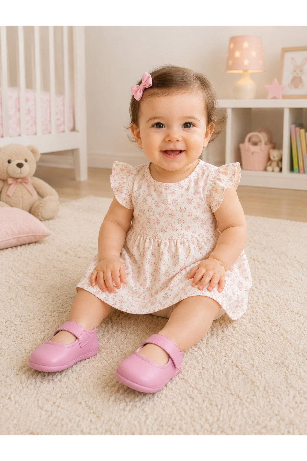 My Baby Kumsal % 100 Deri Bebe Patik & Ayakkabı Taban Ve İç Astar Tamamen Deriden Üretilmiştir. Pudra Pembe