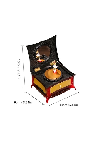 Vkemall Müzik Kutusu Muslady Dans Eden Kız Müzik Kutusu Tuvalet Masası Müzik Mücevher Kutusu Retro Ev Kırmızı