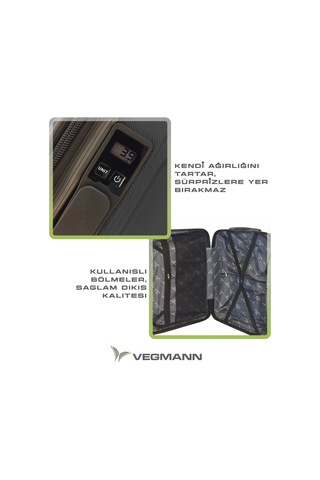 Vegmann Tartılı Scavel Siyah Büyük Boy Valiz Siyah