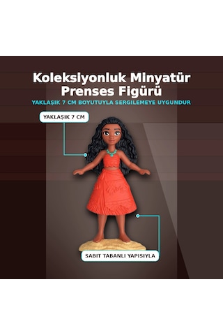 Disney Prenses Koleksiyonluk Minyatür Heykelcik 7 Cm Boyunda Tekli Figür Oyuncağı Çok Renkli