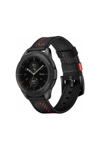 Galaxy Watch 42mm 20mm Uyumlu Krd-19 Deri Kordon-siyah