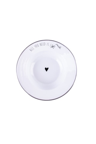 Motto Emaye Çukur Makarna Ve Salata Tabağı