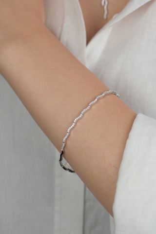 14 Ayar Beyaz Altın Dalagalı Düğün Seti 78