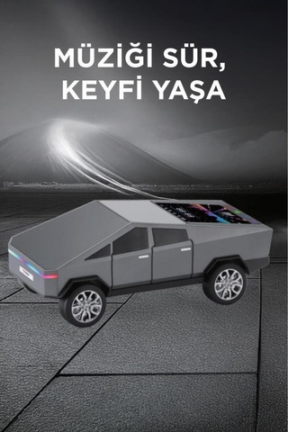 D68 Cybertruck Araba Tasarımlı Led Ekranli Radyolu Bluetooth Hoparlör 15w Güçlü Ses Rgb Led /tws/usb