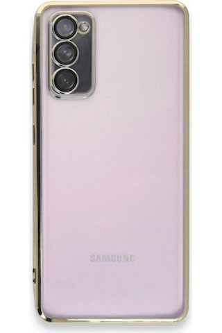 Tedar Samsung Galaxy Uyumlu S20 Fe Kılıf Razer Lensli Silikon - Gold Najmaddin standart