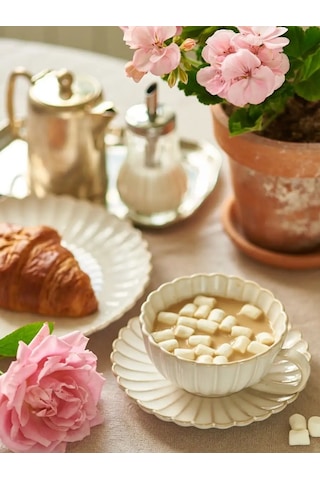 Roomi Seramik Çay Takımı 250 Ml, Fincan Ve Tabak Seti 168297816 Açık Kum Rengi