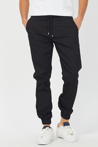 Tarz Cool Erkek Bel Paça Lastikli Jogger Pantolon Siyah