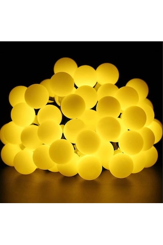 Sge Teknoloji Güneş Enerjili 7 Metre 50 Led Sarı Bahçe Teras Part