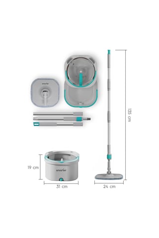 Smarter Aqua Max Ve Üçgen Aparat Temiz & Kirli Suyu Ayırma Temizlik Seti Mop Paspas Cam Sileceği
