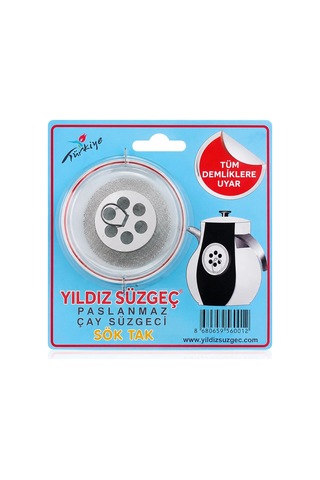 Özel Üretim Pratik Sök Tak Çay Süzgeci Paslanmaz Çelik Yıldız Tasarımlı Sökülebilir Çay Süzgeci Çok Renkli