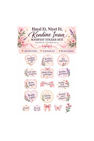 Motivasyon Sticker Seti 4 A5 Sayfa, 81 Adet Defter Süsleme Çok Renkli Motivasyon Sticker Seti 4 A5 Sayfa, 81 Adet Defter Süsleme Çok Renkli