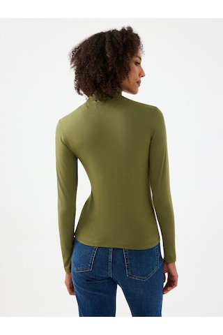 Slim Fit Kadın Bluz U.kol Haki