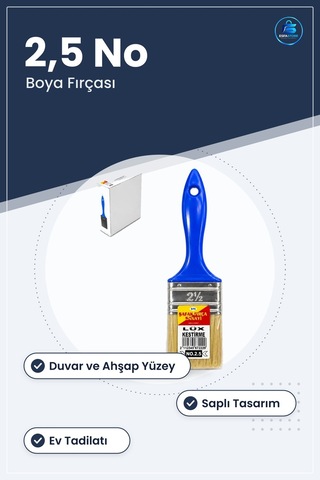 Kestirme Boya Fırçası 2,5 No Ev Tadilatı Duvar Boyama Uygulama Ar