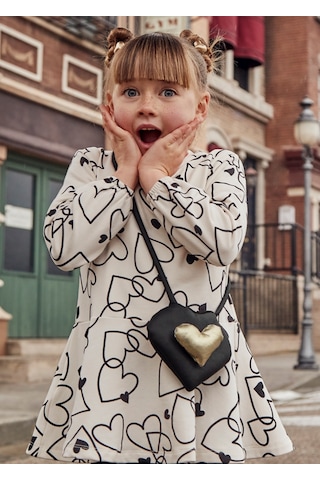 Mayoral 4931 Kız Çocuk Bej Çantalı Elbise 001