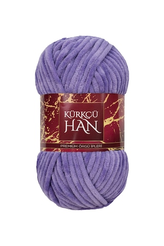 Kadife Örgü İpi 50gr %100 Polyester Yumuşak Pofuduk Lavanta