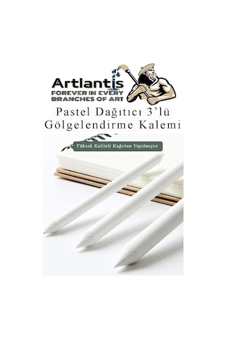 Pastel Dağıtıcı Gölgelendirme Kalemi 3 Lü 1 Paket Kaynaştırma Kalemi Kara Kalem Dağıtıcı Kalem Kağıt Kalem