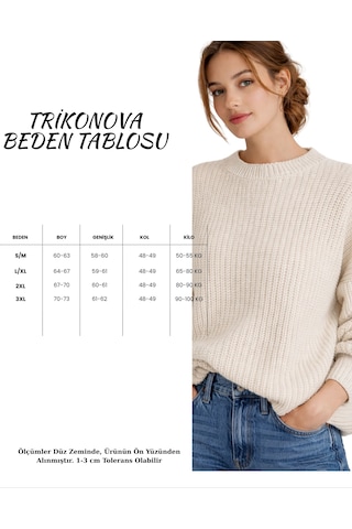 Trikonova Oversize Triko Kazak Ekru