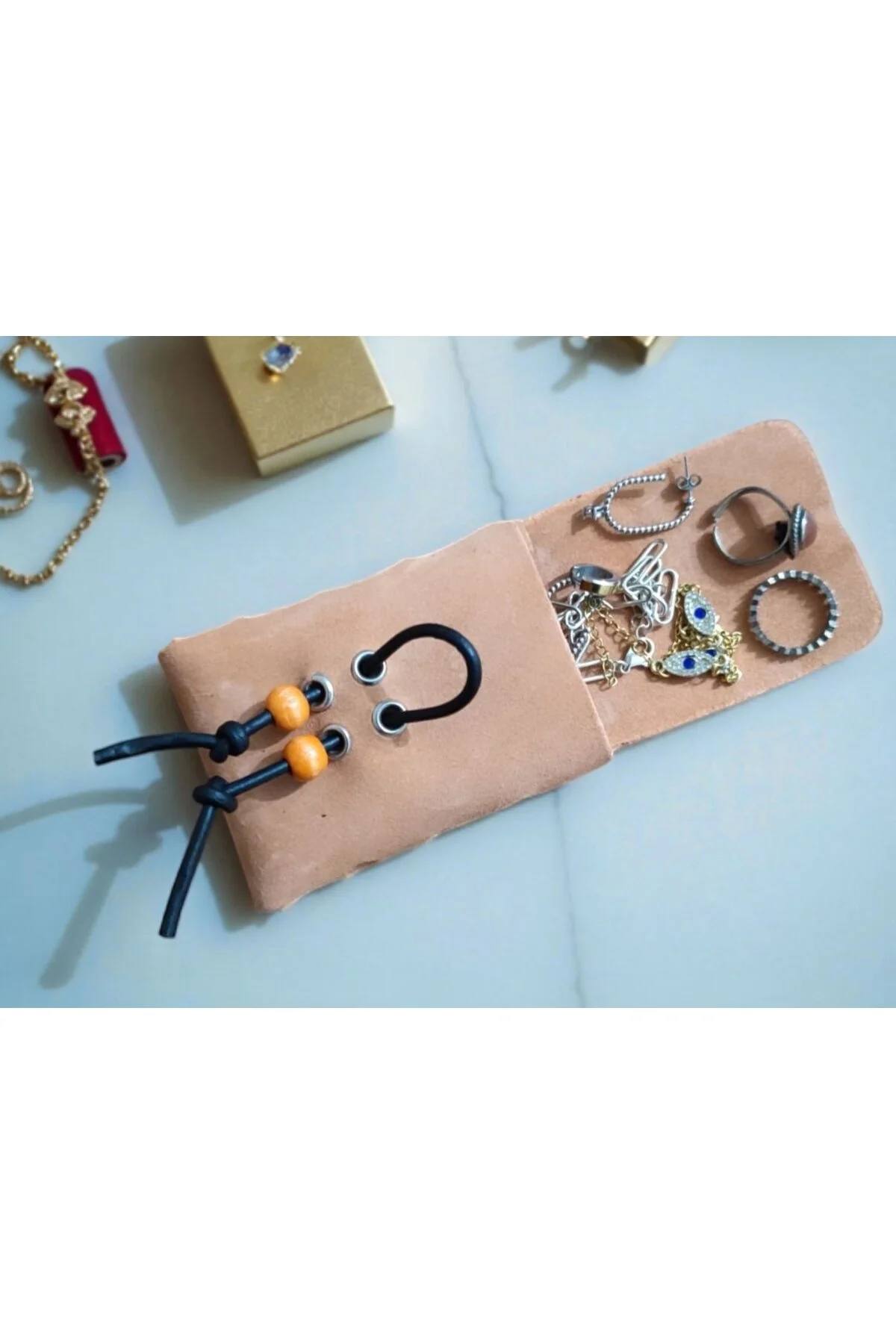 Sumerian Leather Craft Süet Deri Kartlık Kavun Kavun