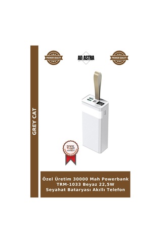 Özel Üretim 30000 Mah Powerbank Trm-1033 Beyaz 22,5w Seyahat Bataryası Akıllı Telefon Çok Renkli