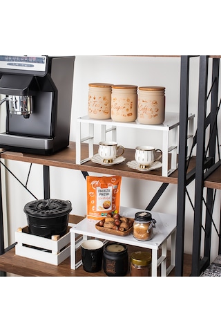 Porsima Org-01 3 Lü Raf Düzenleyici Dolap İçi Düzenleyici Raf Beyaz