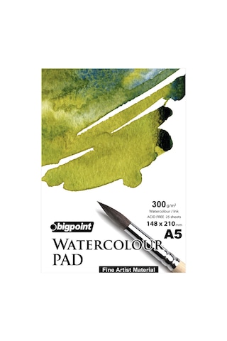 Bigpoint Suluboya Blok 300 Gram A5 - 25 Yaprak Watercolour Pad
