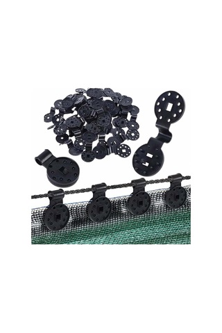 Geeksen Güneşlik Ağı Sabitleyici Klips Siyah Pp Malzeme 3 Nokta Tutan 50 Adet Rüzgar Dayanıklı Dış Kullanım