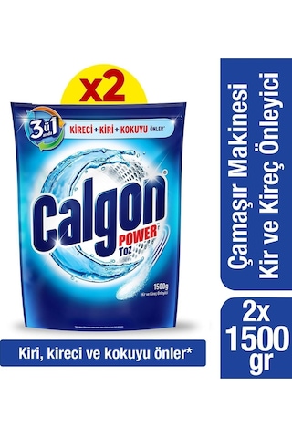 Calgon Çamaşır Makinesi Kireç Önleyici Toz 1500 Gr X2