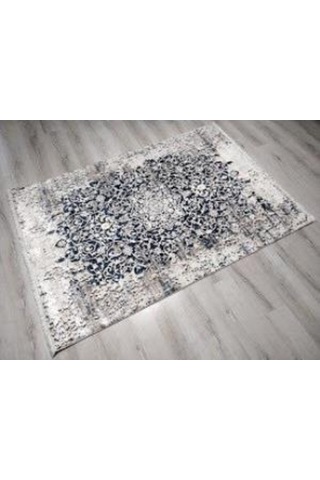 Yamalıhome Bambu Halı 1023Kremlacivert 140X200 Cm Pratik Halı