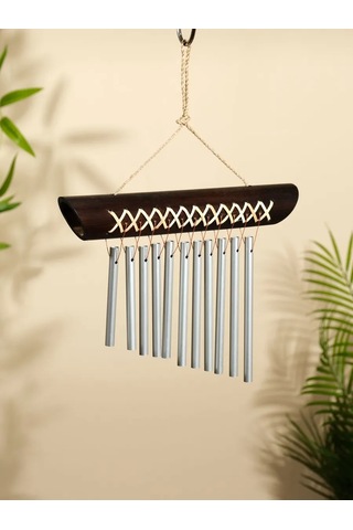 Simalend Tropikal Rüzgar Çanı Dekoru, Siyah 404002339