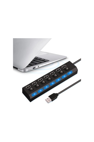 Ev Ofisi Black 7hole Usb Bağımsız Düğmeli Çoklu İşlev