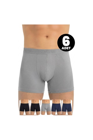 Öts Erkek 6 Lı Modal Boxer Modal Ekstra Konforlu Kalıp 2641-6 Koyu