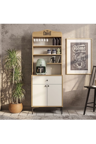 5204 Sıesta 69 Cm Kahve Köşesi Çok Amaçlı Dolap Sepet - Beyaz