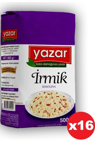 Yazar İrmik 16 x 500 G