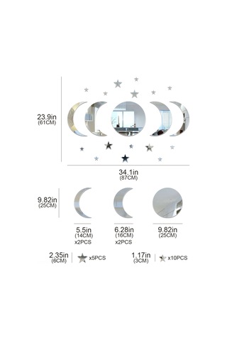 Qingmipy 20'li Yıldız Ve Ay Şekilli Akrilik Duvar Çıkartması Seti - Ramazan Ve Parti Dekorasyonu