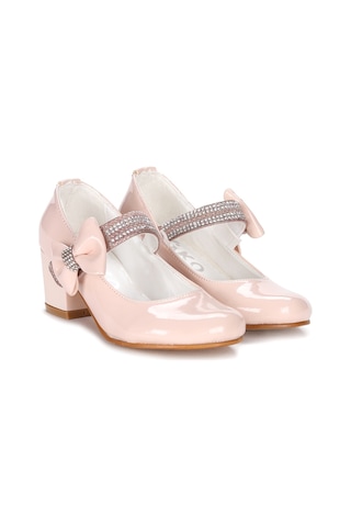 Kiko Kids Kiko 752 Rugan Günlük Kız Çocuk 4 Cm Topuk Babet Ayakkabı Pudra