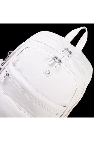 Nas Bag Unisex Büyük Boy Çok Gözlü Hafif Sırt Çantası Bej Bej