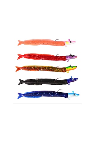 Profisher 5 Renk Silikon Yapay Metal Kafalı Yem 12.5 CM 13.9 G