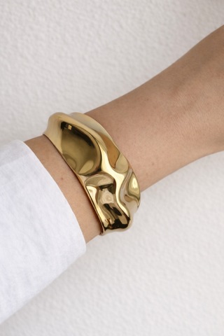 Gold Asimetrik Bold Modern Schwyz Bilezik -kararma Yapmaz- Altın