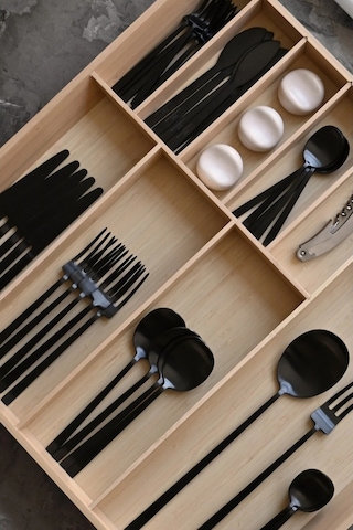 101 Copenhagen Kogei Cutlery 16 Parça Çatal Bıçak Kaşık Seti Siyah